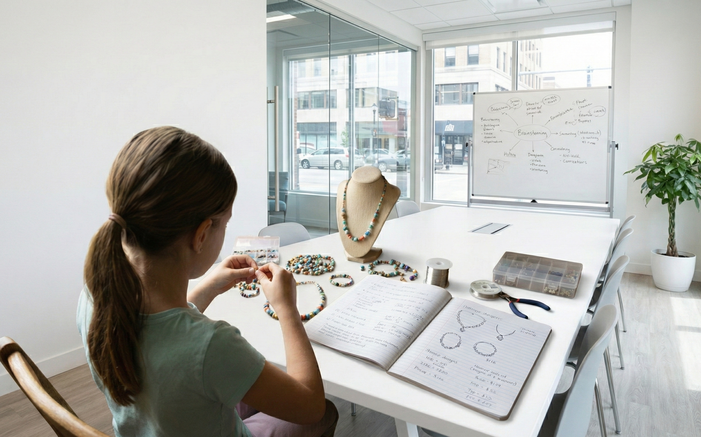 girl jewelry workshop